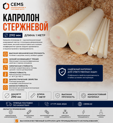 Капролон стержневой 290 мм — купить в Алматы