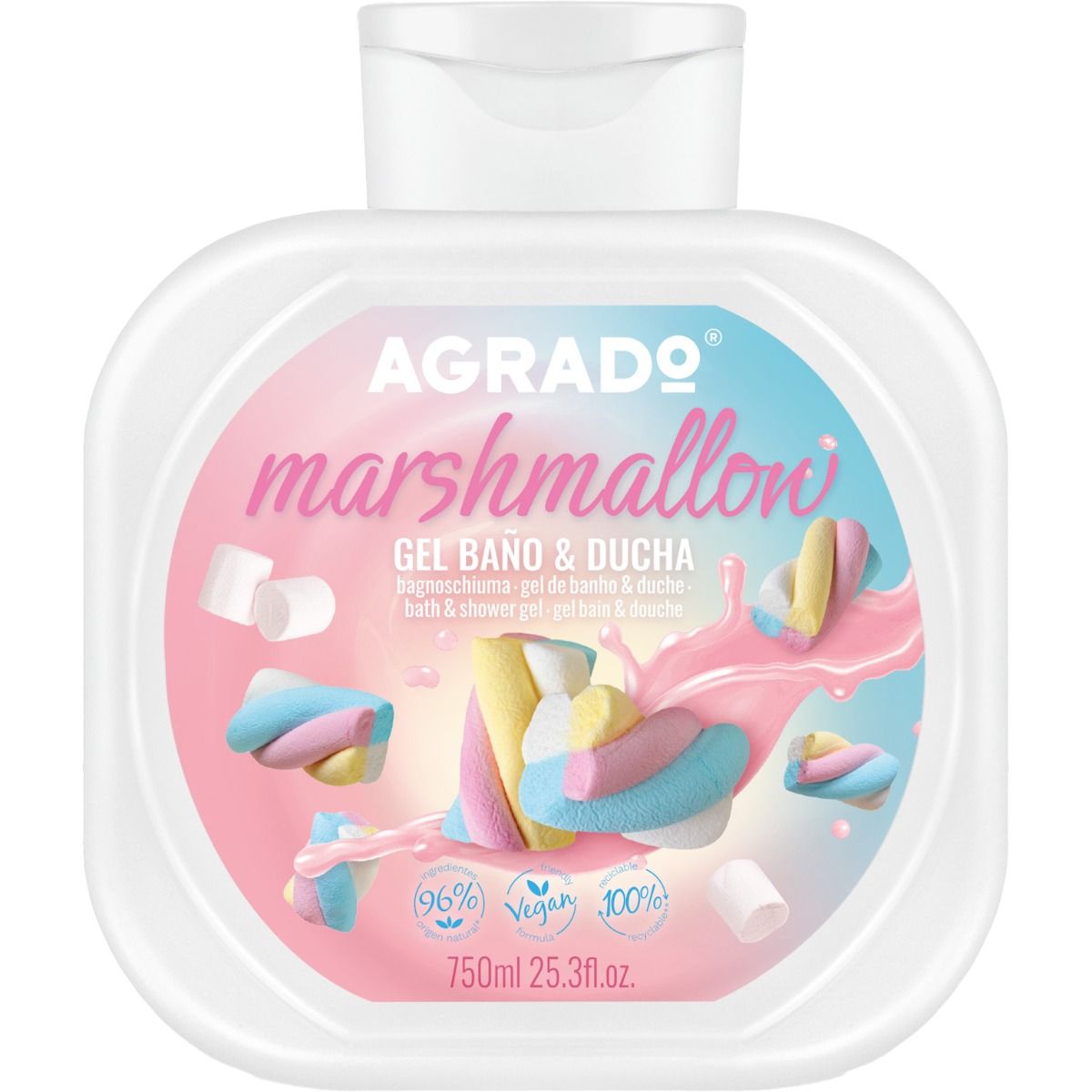 AGRADO ГЕЛЬ ДЛЯ ВАННЫ И ДУША MARSHMLLW 750MЛ — купить в Алматы