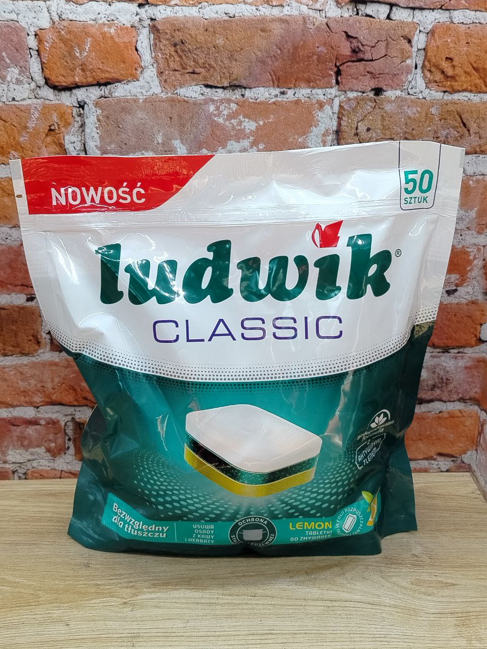 Ludwik Classic Active Oxy Power Таблетки для посудомоечных машин в растворимой пленке запах лимона 50 шт — купить в Алматы