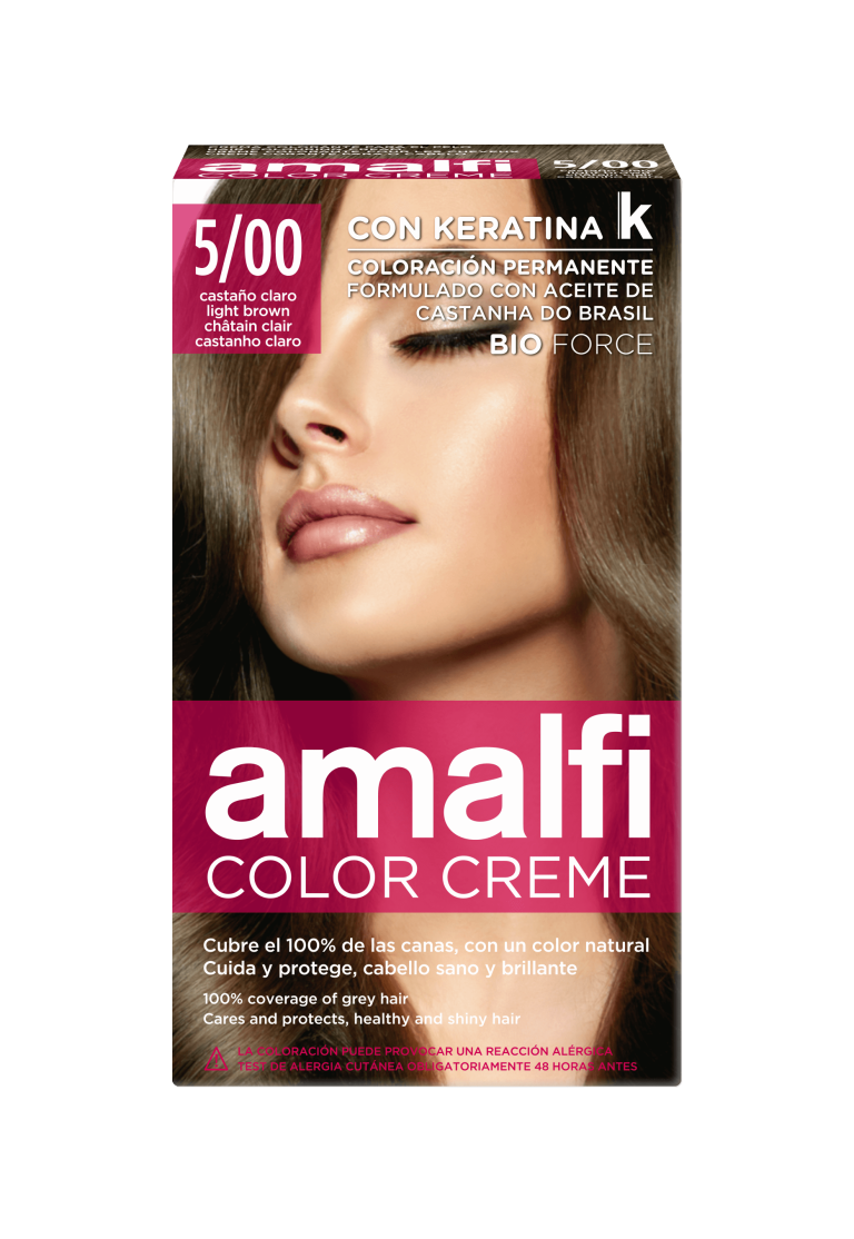 AMALFI КРАСКА ДЛЯ ВОЛОС 5/00 СВЕТЛО-КОРИЧНЕВЫЙ LIGHT BROWN — купить в Алматы