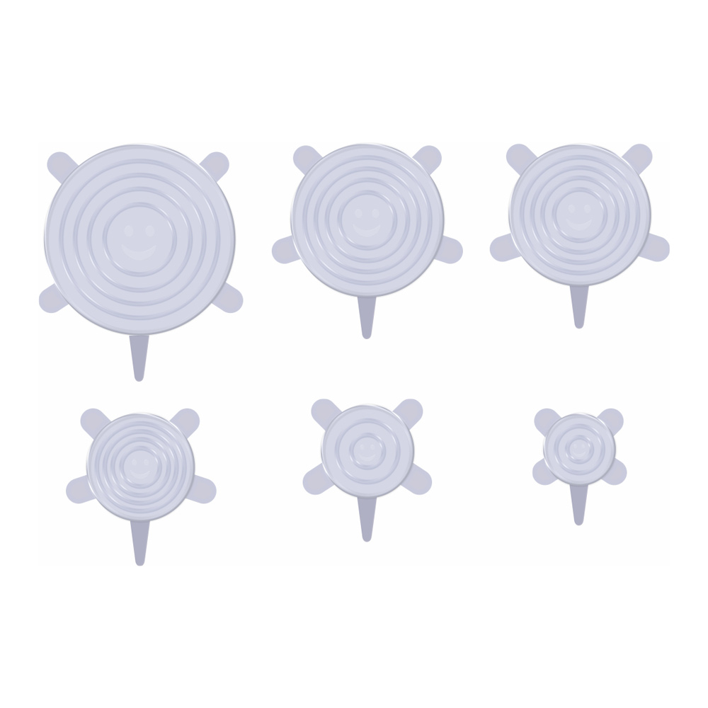 Набор многоразовых силиконовых крышек, 6 шт/уп., Komfi — купить в Алматы