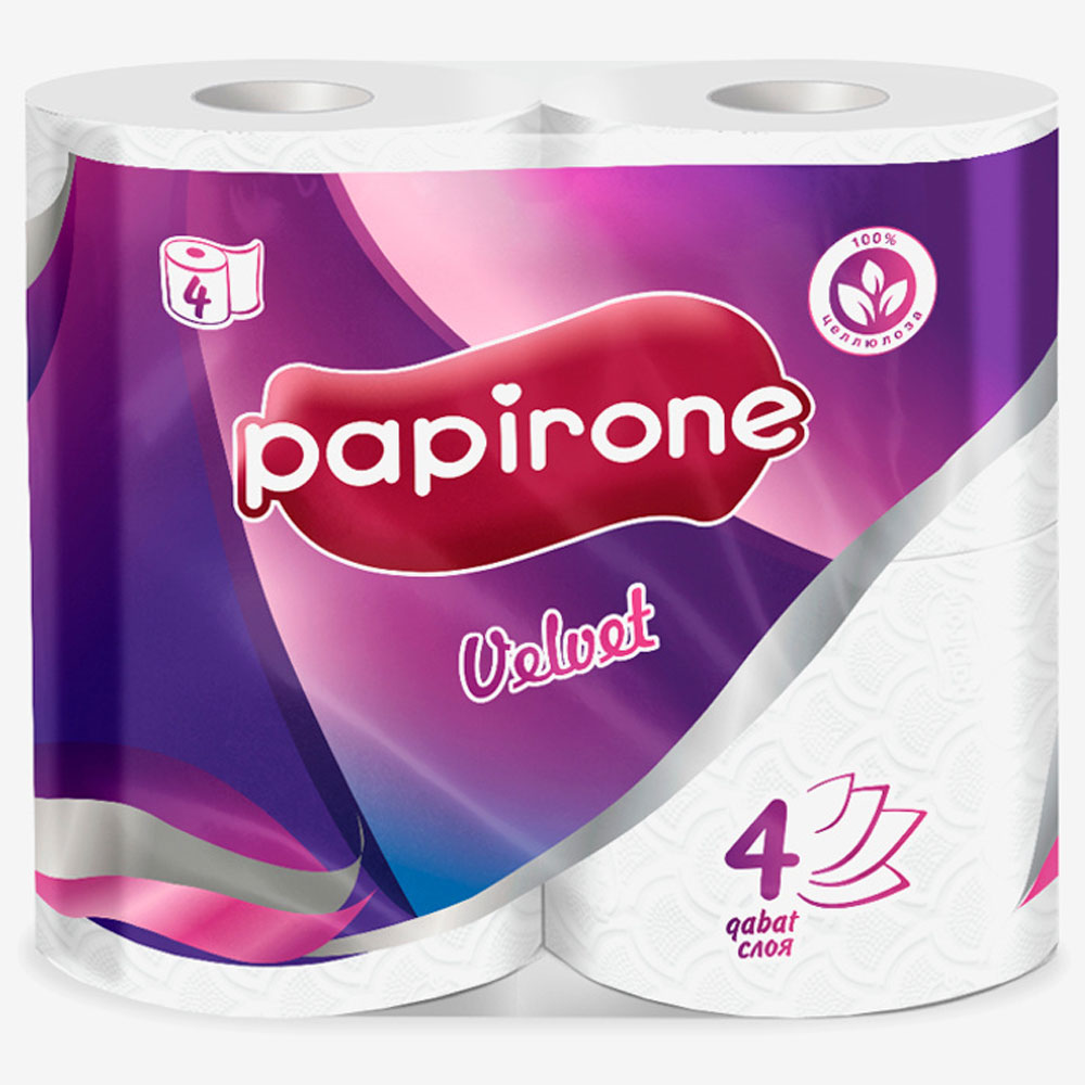 Туалетная бумага Papirone Арома 4-х слойная Velvet 4шт — купить в Алматы