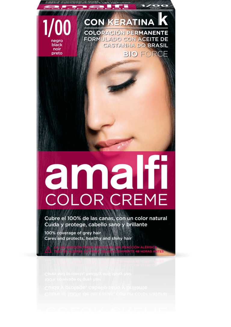 AMALFI КРАСКА ДЛЯ ВОЛОС 1/00 ​​ЧЕРНАЯ BLACK — купить в Алматы