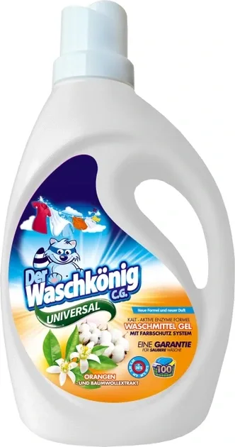 Гель для стирки Waschkonig Universal Orangen und Baumwollextrakt 3 л — купить в Алматы